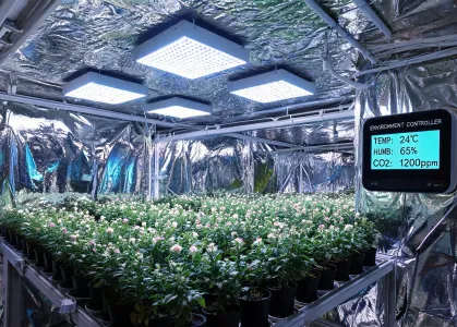 Indoor grow room with TS series fixtures