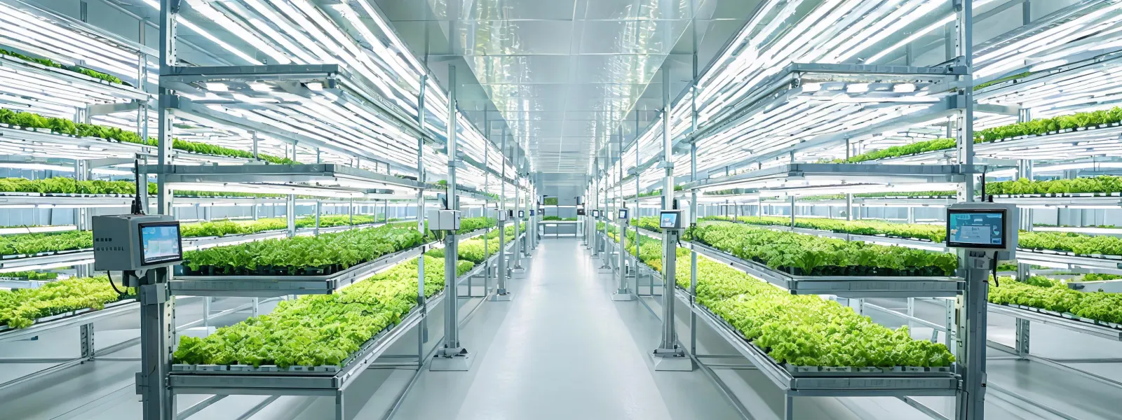 Commercial horticultural facility with LED grow lights